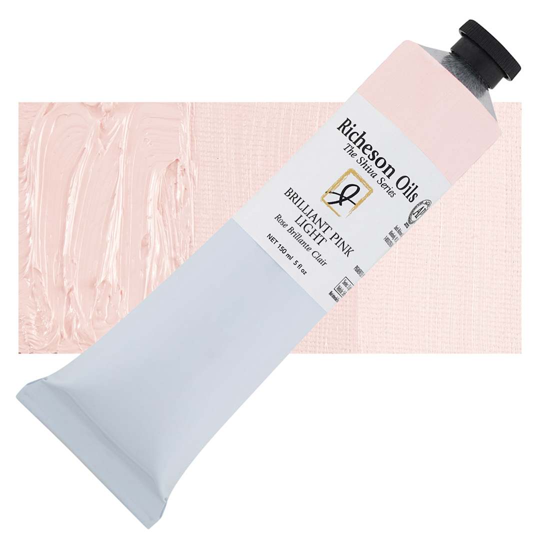 Open in modal - Shiva Signature Artist Oil Color - Brilliant Pink Light, 5 oz Tube and swatch