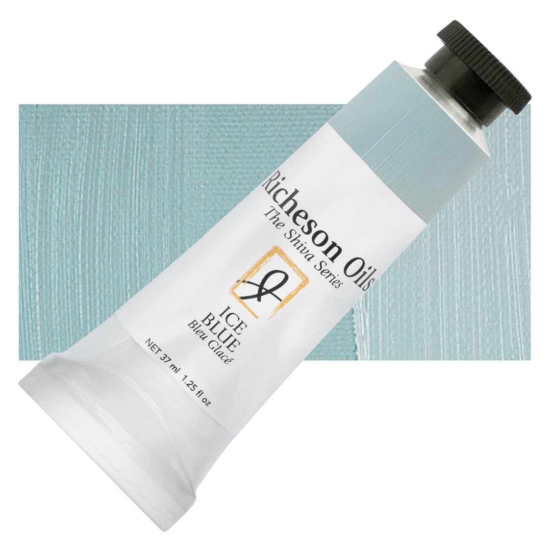Open in modal - Shiva Signature Artist Oil Color - Ice Blue, 1.25 oz Tube and swatch