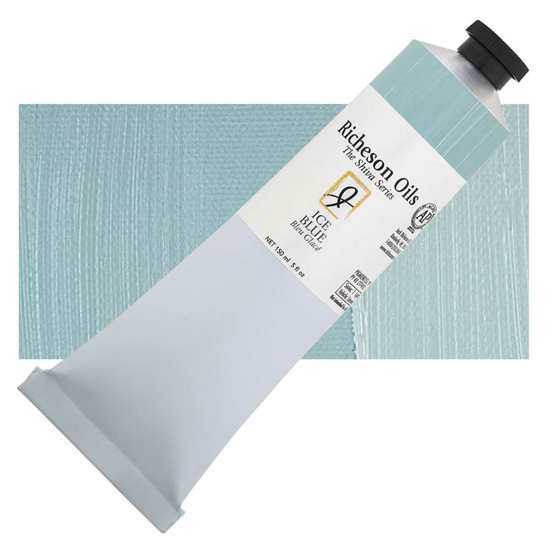 Open in modal - Shiva Signature Artist Oil Color - Ice Blue, 5 oz Tube and swatch