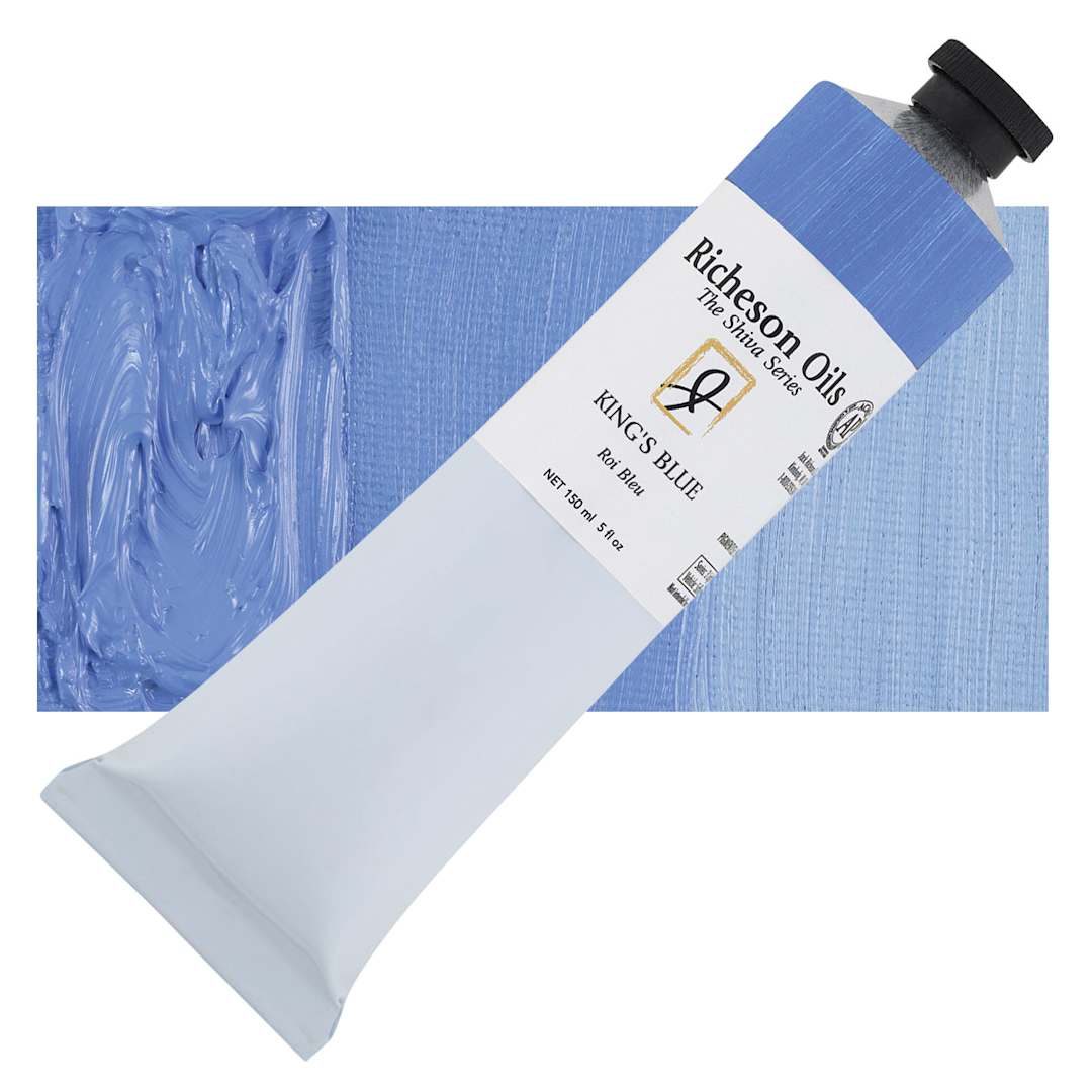 Open in modal - Shiva Signature Artist Oil Color - King's Blue, 150 ml Tube and swatch