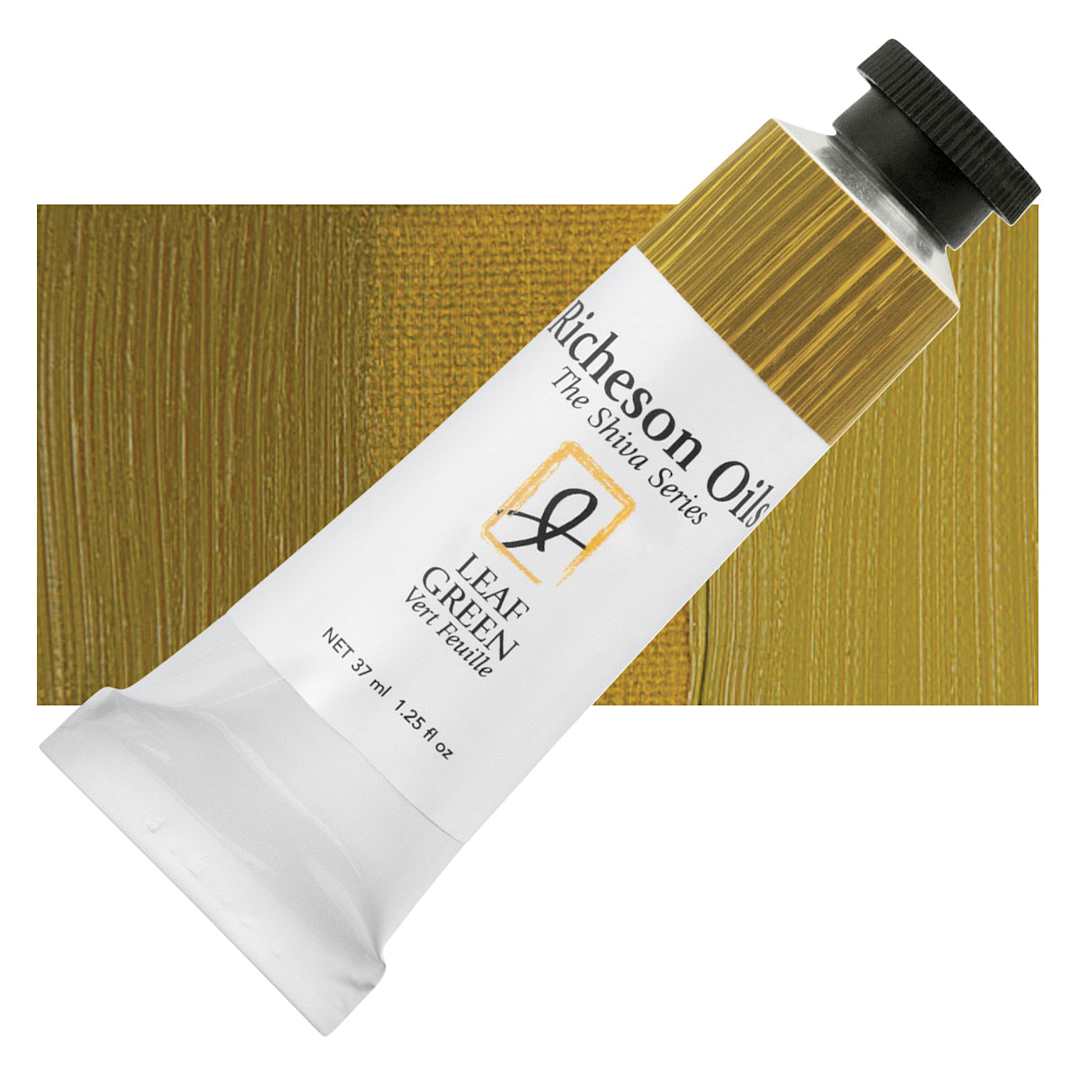Open in modal - Shiva Signature Artist Oil Color - Leaf Green, 1.25 oz Tube and swatch