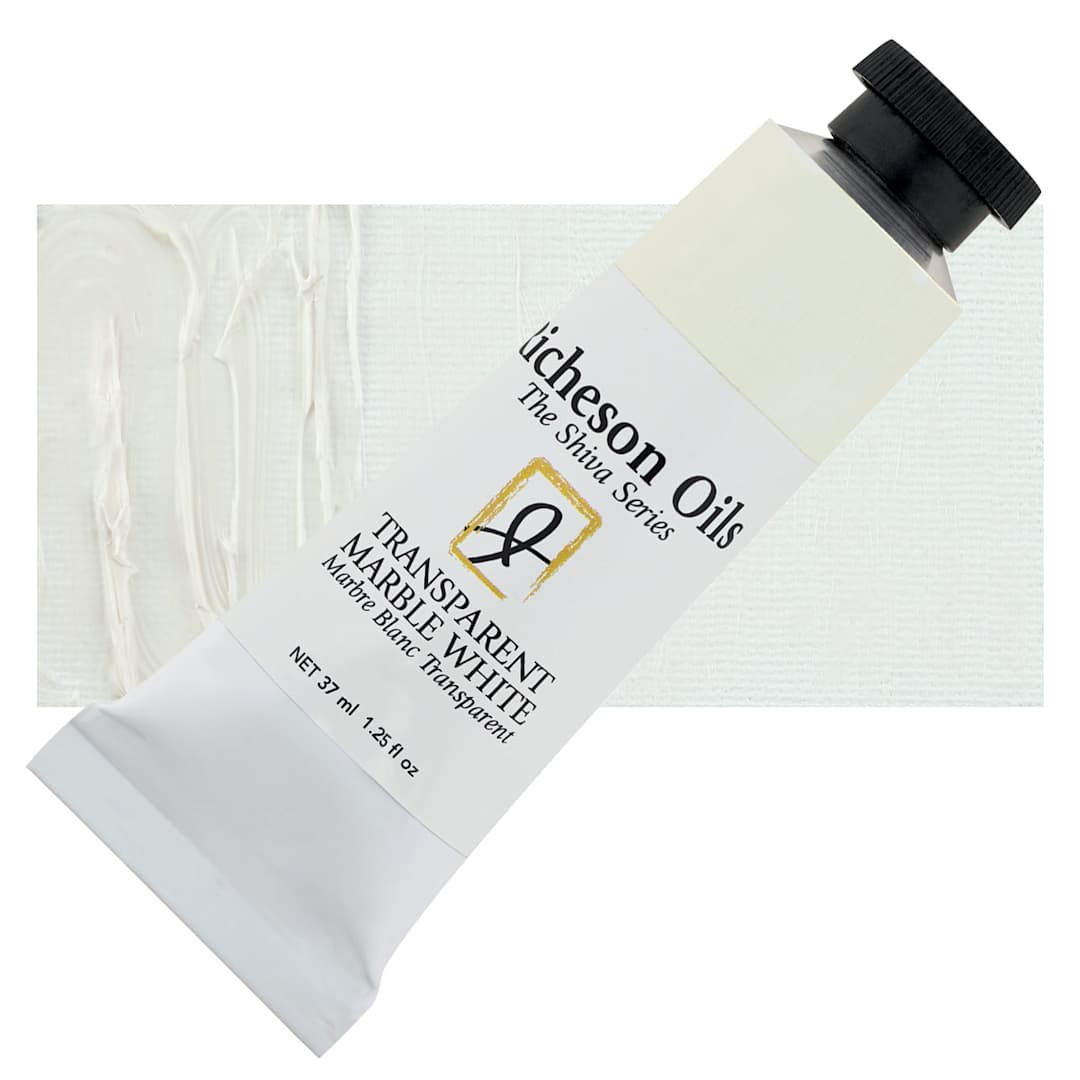 Open in modal - Shiva Signature Artist Oil Color - Transaprent Marble White, 1.25 oz Tube and swatch