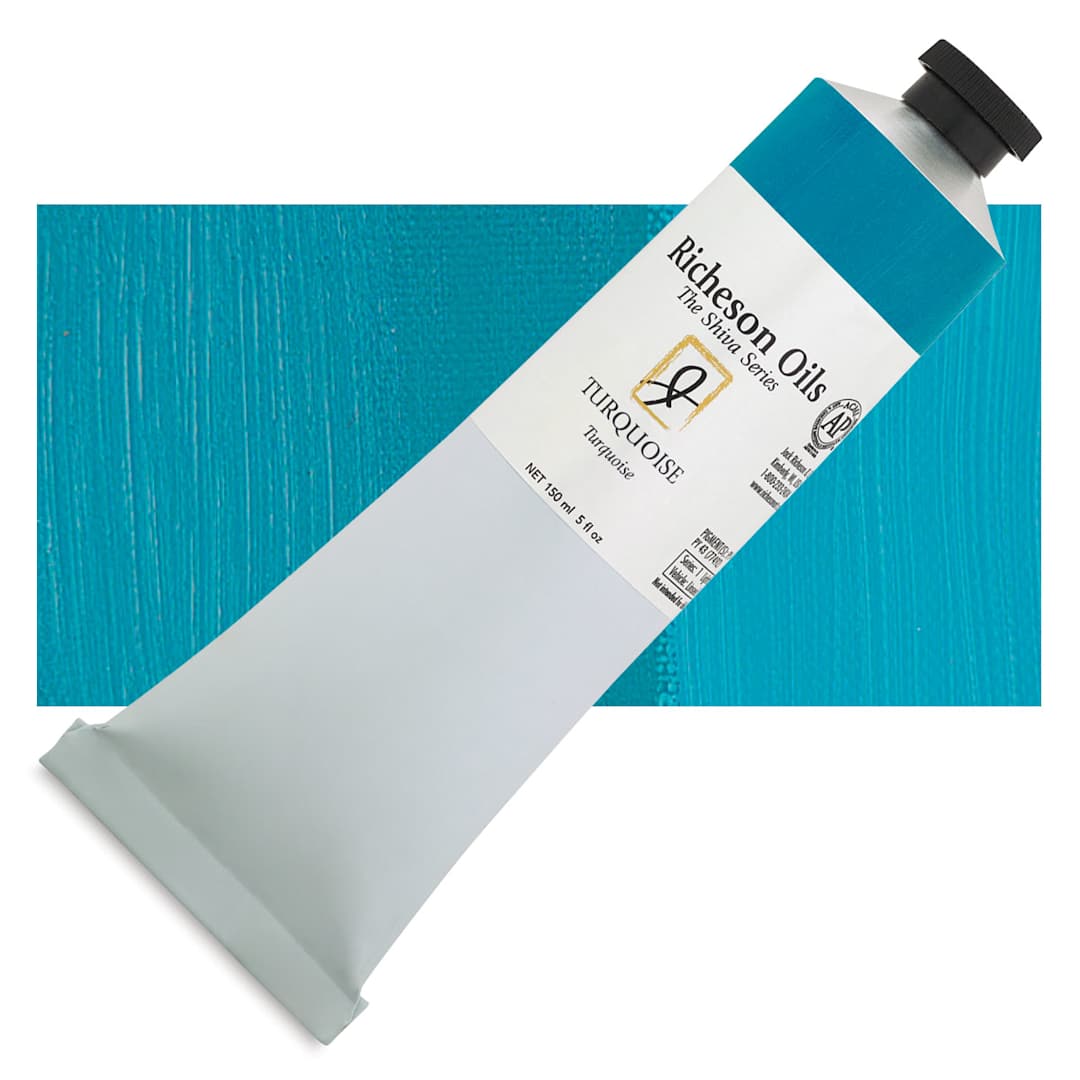 Open in modal - Shiva Signature Artist Oil Color - Turquoise, 5 oz Tube and swatch