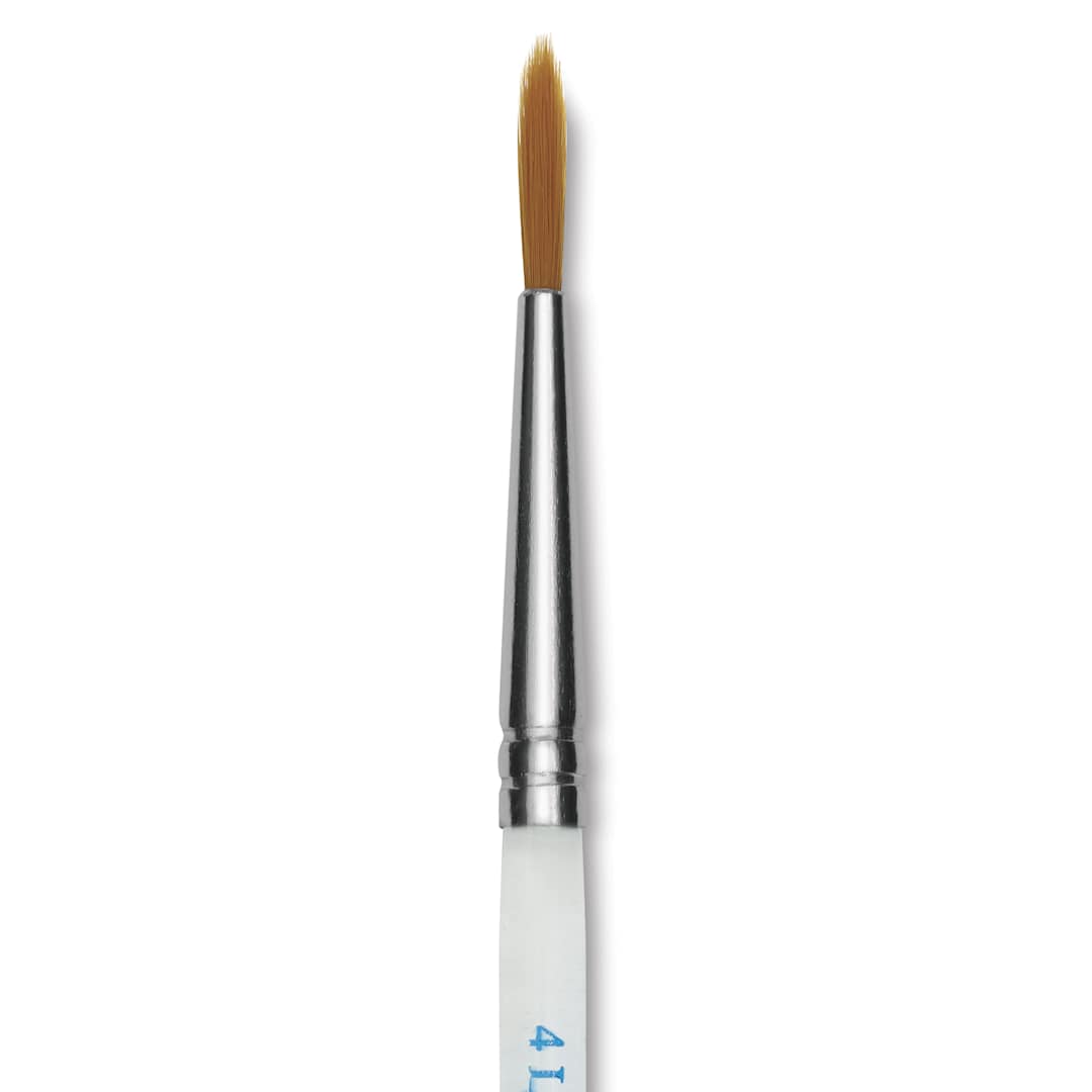 Open in modal - Mayco Reflections Golden Taklon Brush - Liner, Short Handle, Size 4, close-up