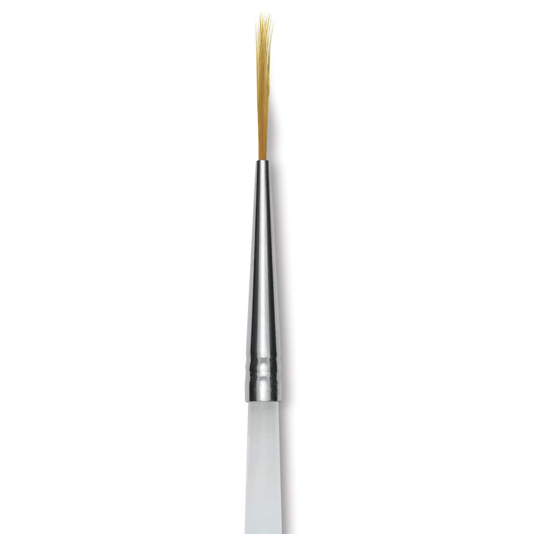 Open in modal - Mayco Reflections Golden Taklon Brush - Detail Liner, Short Handle, Size 10/0, close-up