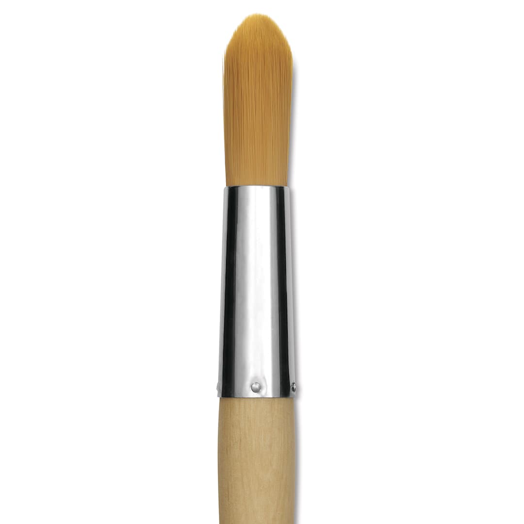 Open in modal - Silver Brush Silver Jumbo Golden Synthetic Brush - Round, Mid-Handle, Size 40, close-up