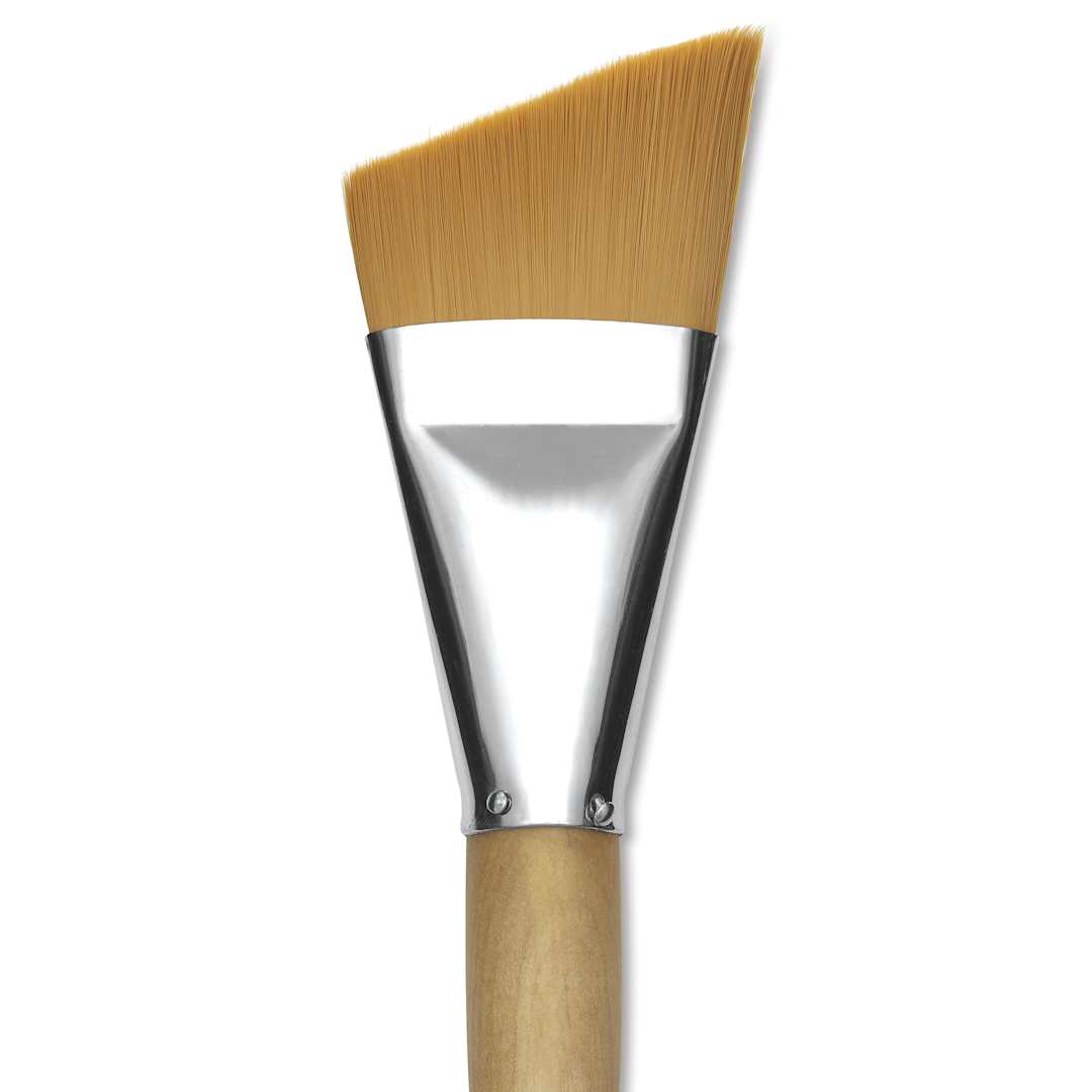 Open in modal - Silver Brush Silver Jumbo Golden Synthetic Brush - Angle, Mid-Handle, Size 40, close-up