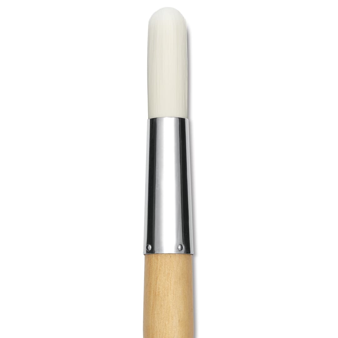 Open in modal - Silver Brush Silver Jumbo Stiff White Synthetic Brush - Round, Mid-Handle, Size 40, close-up