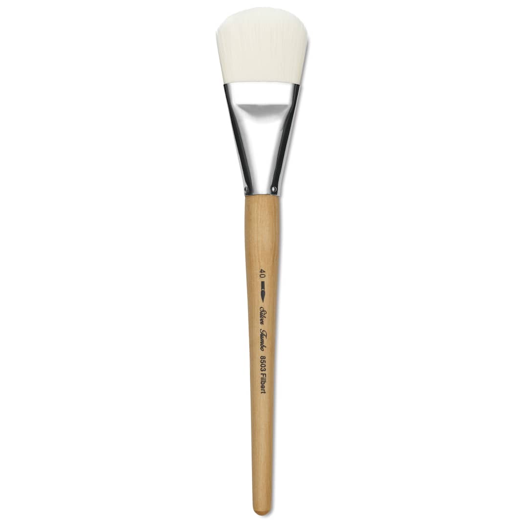 Open in modal - Silver Brush Silver Jumbo Stiff White Synthetic Brush - Filbert, Mid-Handle, Size 40
