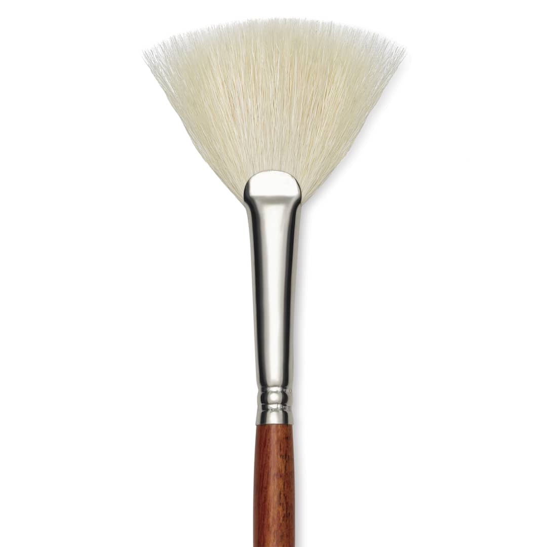 Open in modal - Amaco Fitch Glaze Fan Brush - Short Handle, Size 4, close-up