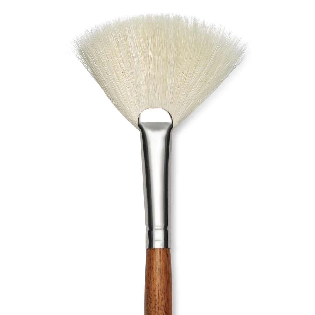 Open in modal - Amaco Fitch Glaze Fan Brush - Short Handle, Size 6, close-up