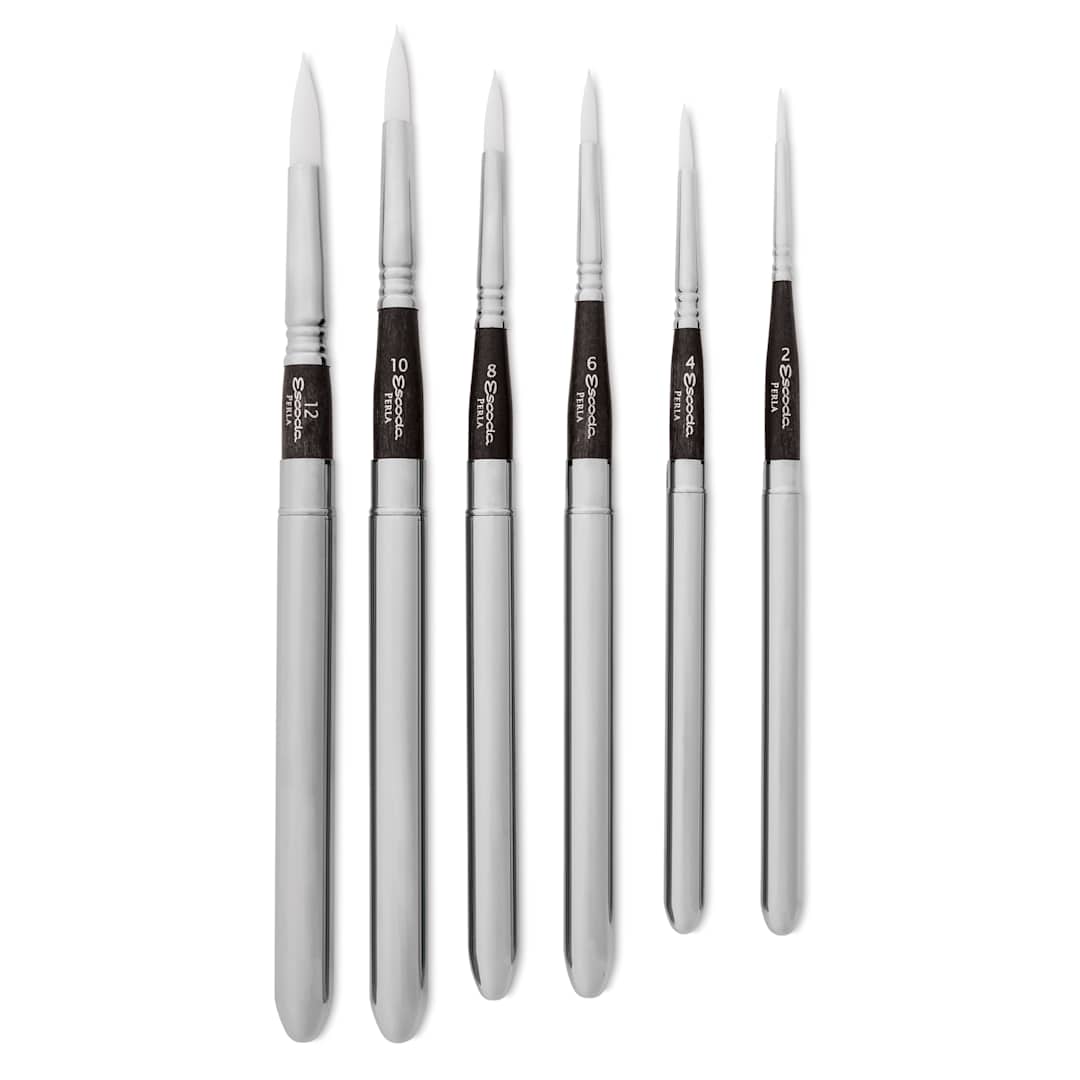 Open in modal - Escoda Perla Toray White Synthetic Travel Brushes