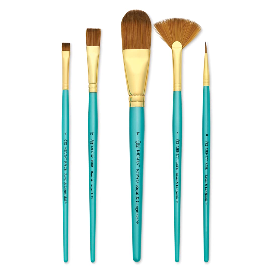 Open in modal - Royal & Langnickel Menta Synthetic Sable Ceramic Brush Set - Set of 5
