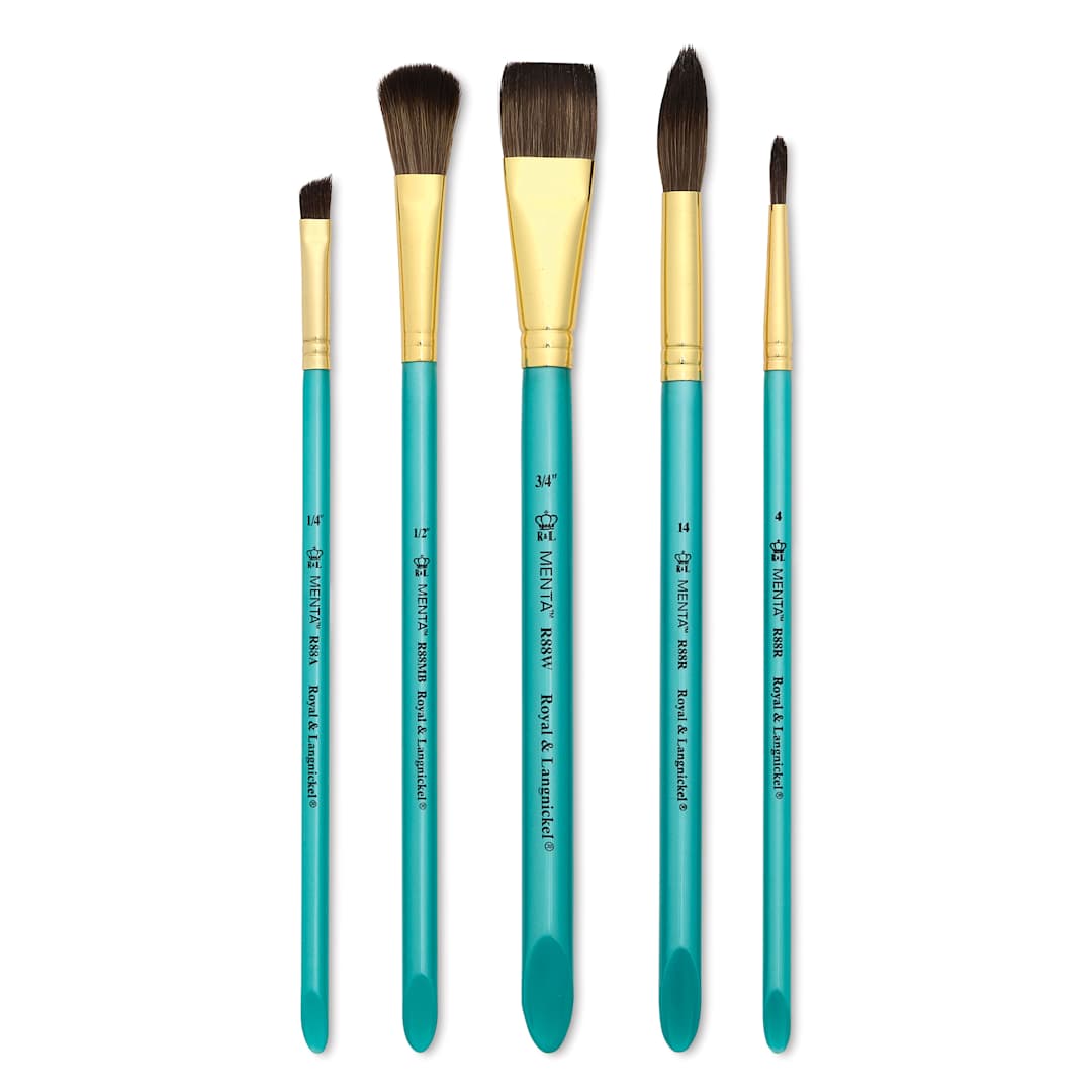 Open in modal - Royal & Langnickel Menta Synthetic Squirrel Ceramic Brush Set - Set of 5