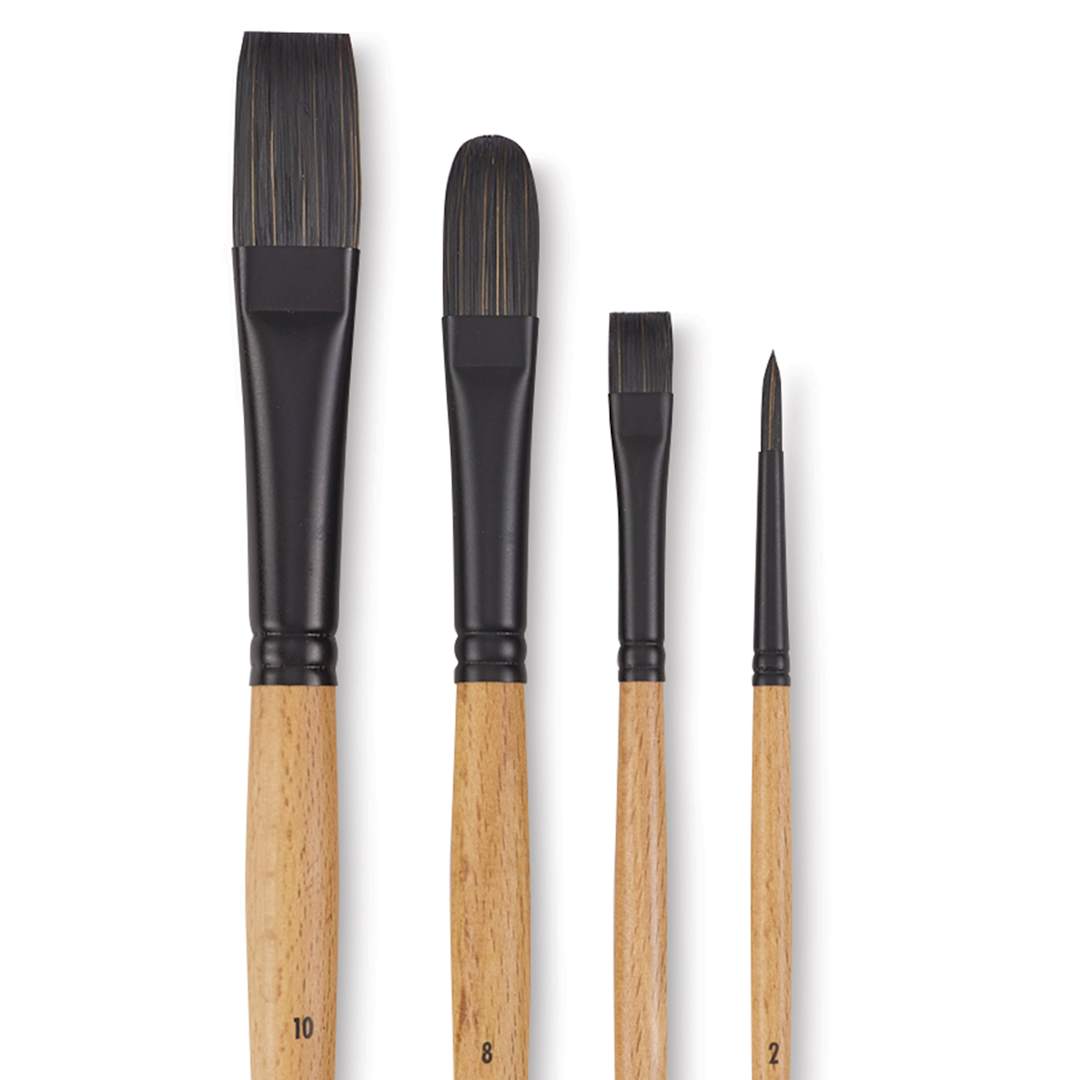 Open in modal - Princeton Catalyst Polytip Bristle Brushes - Blick Exclusive!, Set of 4, close-up