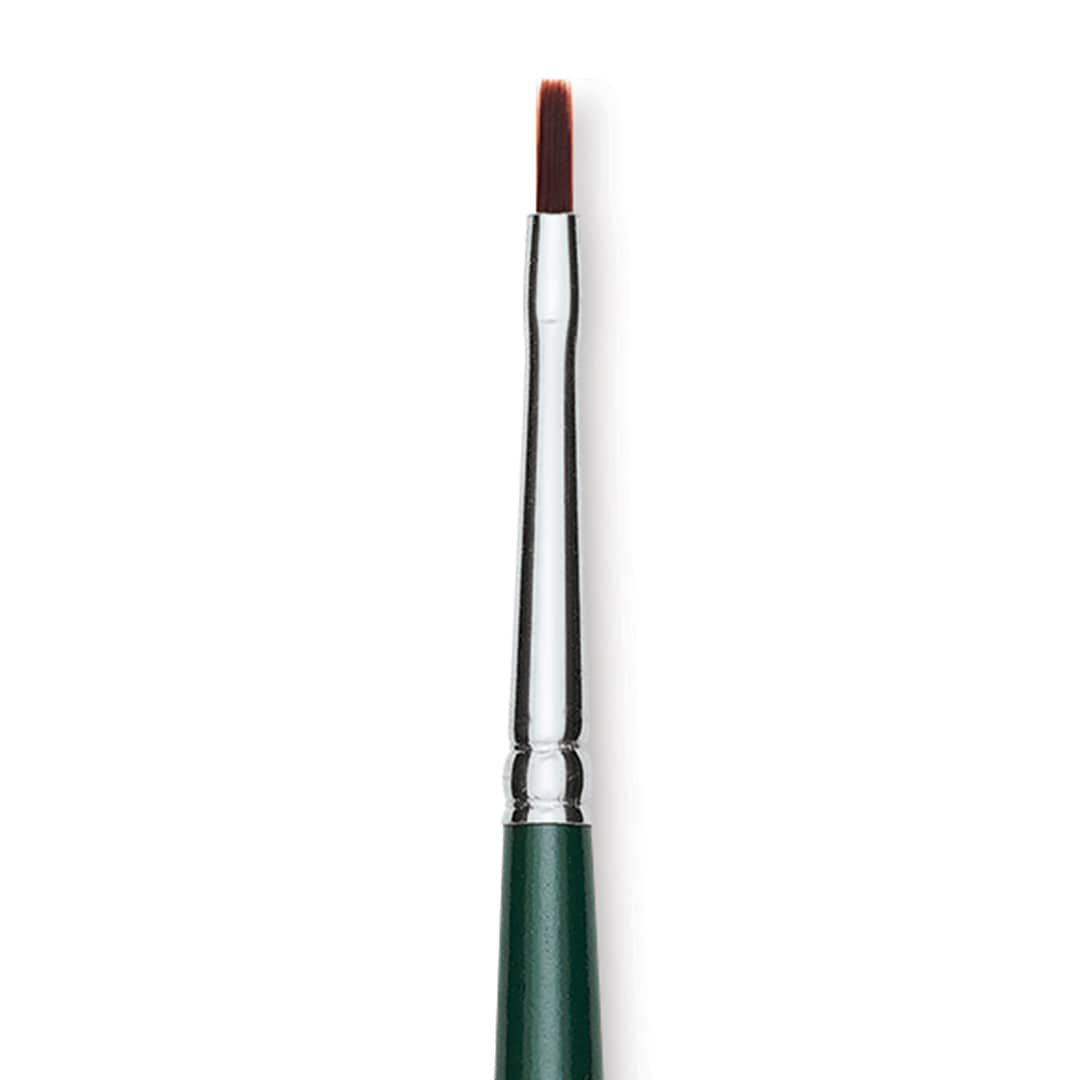 Open in modal - Silver Brush Ruby Satin Synthetic Brush - Bright, Size 0, Short Handle, close-up