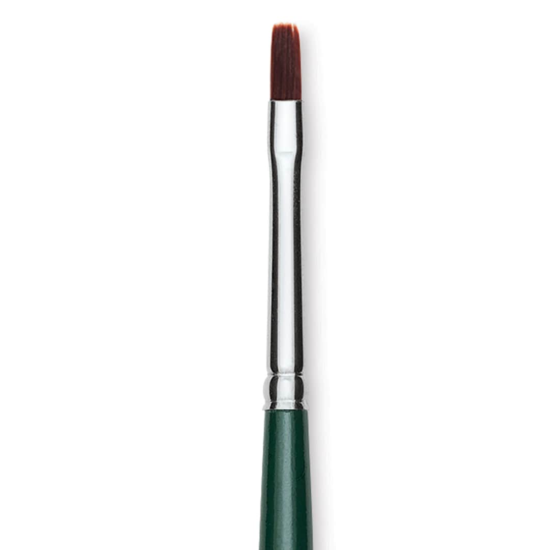 Open in modal - Silver Brush Ruby Satin Synthetic Brush - Bright, Size 2, Short Handle, close-up