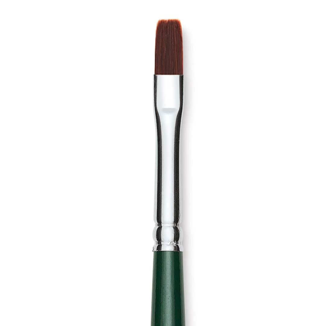 Open in modal - Silver Brush Ruby Satin Synthetic Brush - Bright, Size 6, Short Handle, close-up