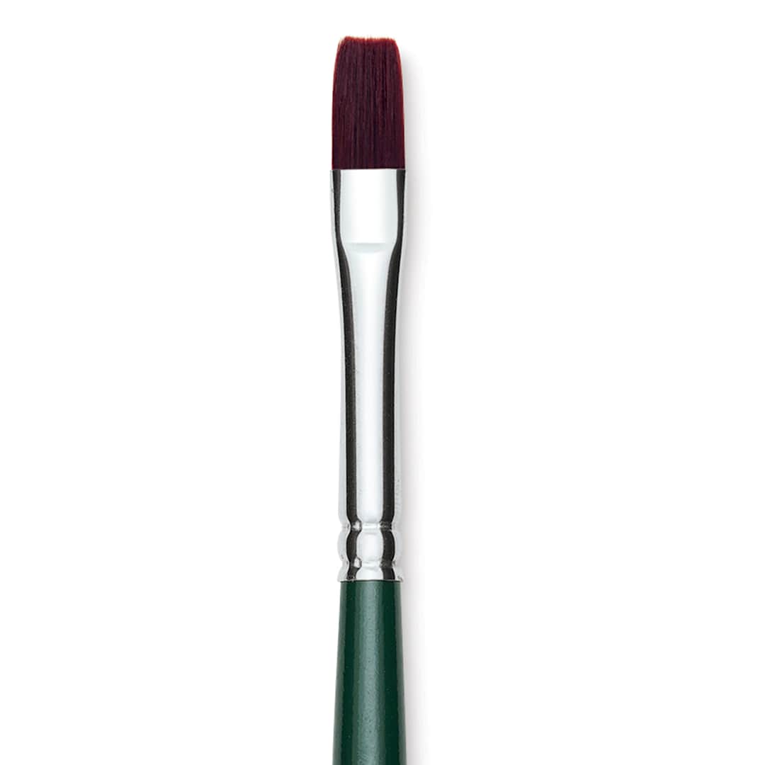 Open in modal - Silver Brush Ruby Satin Synthetic Brush - Bright, Size 8, Short Handle, close-up