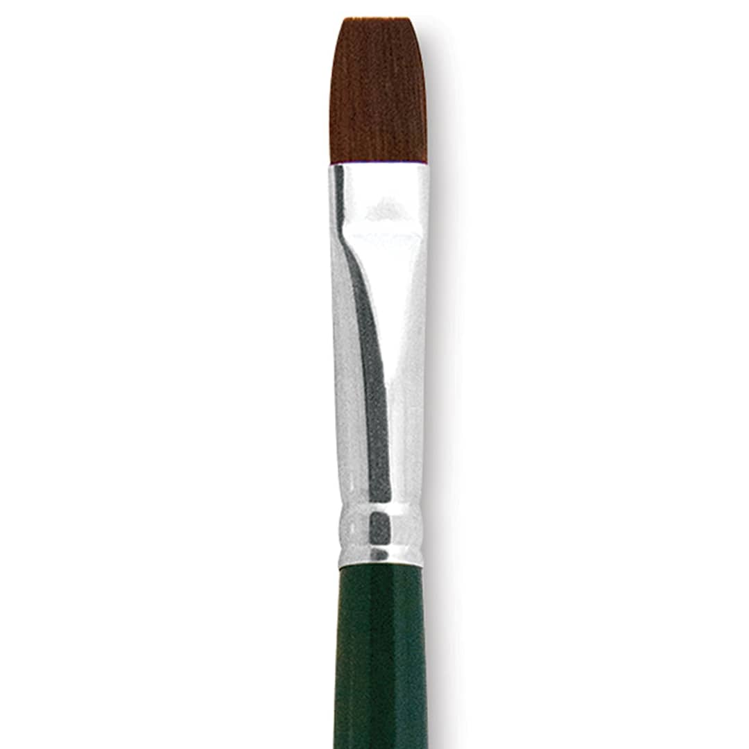 Open in modal - Silver Brush Ruby Satin Synthetic Brush - Bright, Size 12, Short Handle close-up