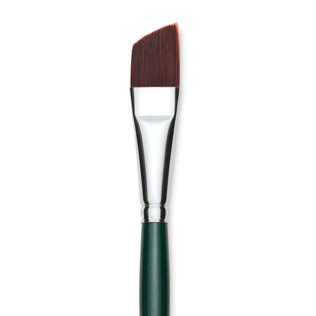 Open in modal - Silver Brush Ruby Satin Synthetic Brush - Angular, Size 5/8", Short Handle close-up