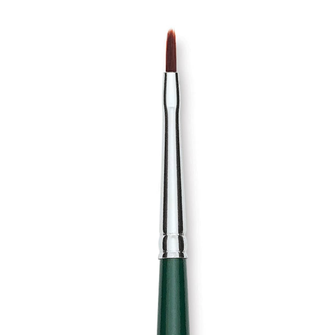 Open in modal - Silver Brush Ruby Satin Synthetic Brush - Filbert, Size 0, Short Handle, close-up