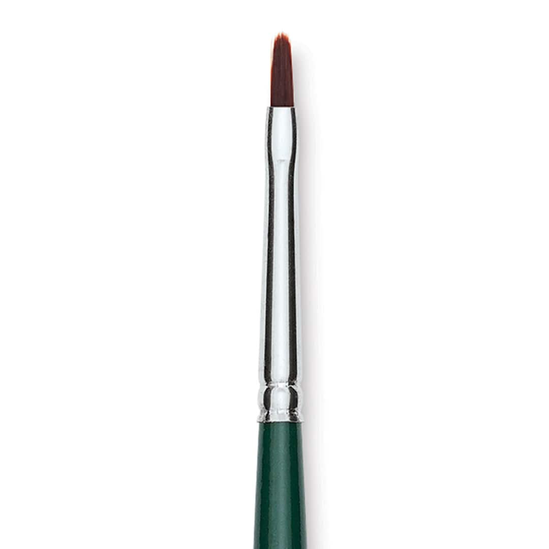 Open in modal - Silver Brush Ruby Satin Synthetic Brush - Filbert, Size 1, Short Handle, close-up