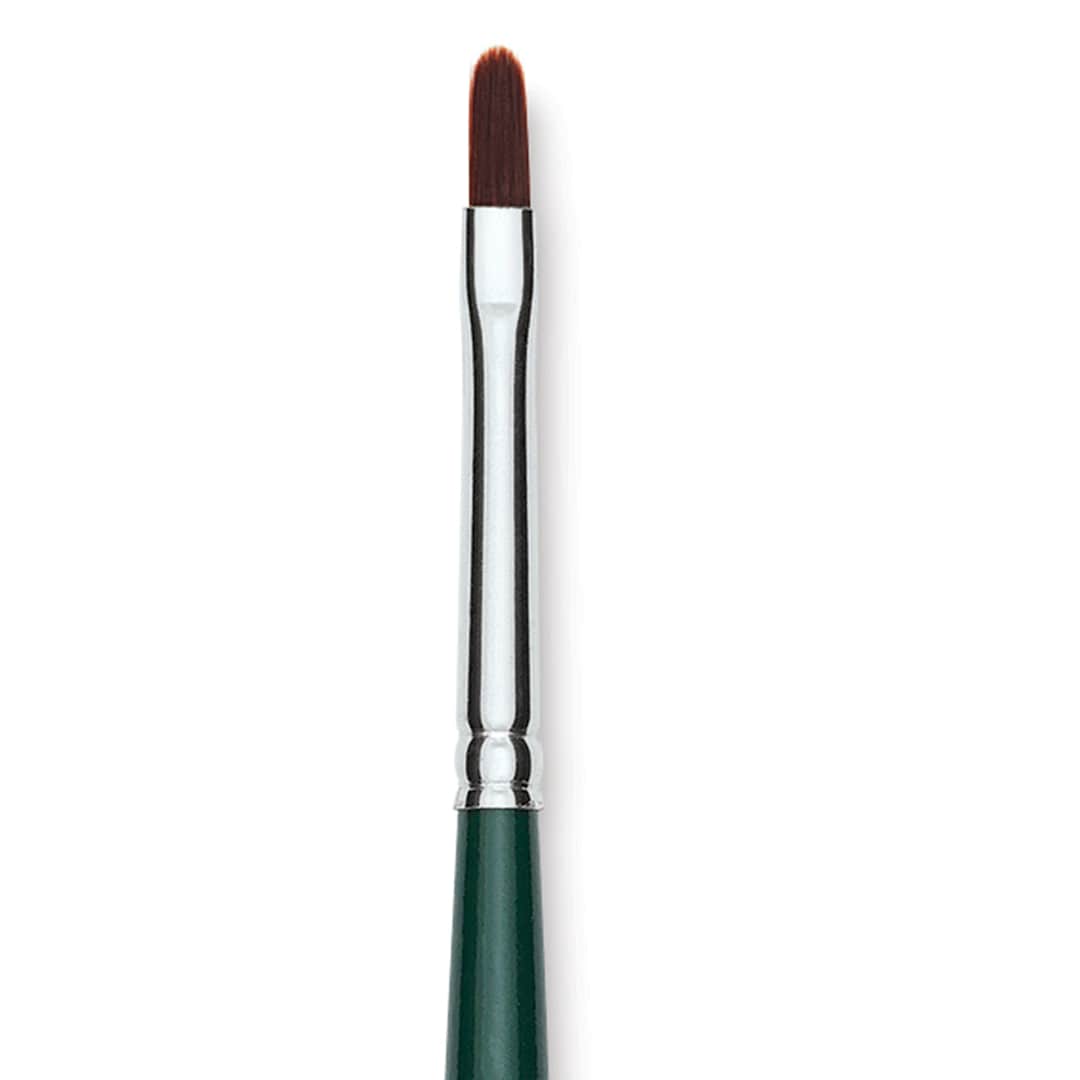 Open in modal - Silver Brush Ruby Satin Synthetic Brush - Filbert, Size 2, Short Handle, close-up
