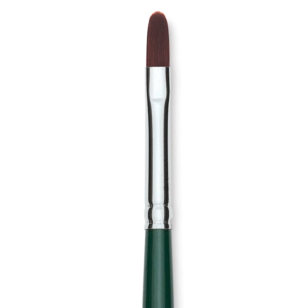 Open in modal - Silver Brush Ruby Satin Synthetic Brush - Filbert, Size 6, Short Handle, close-up