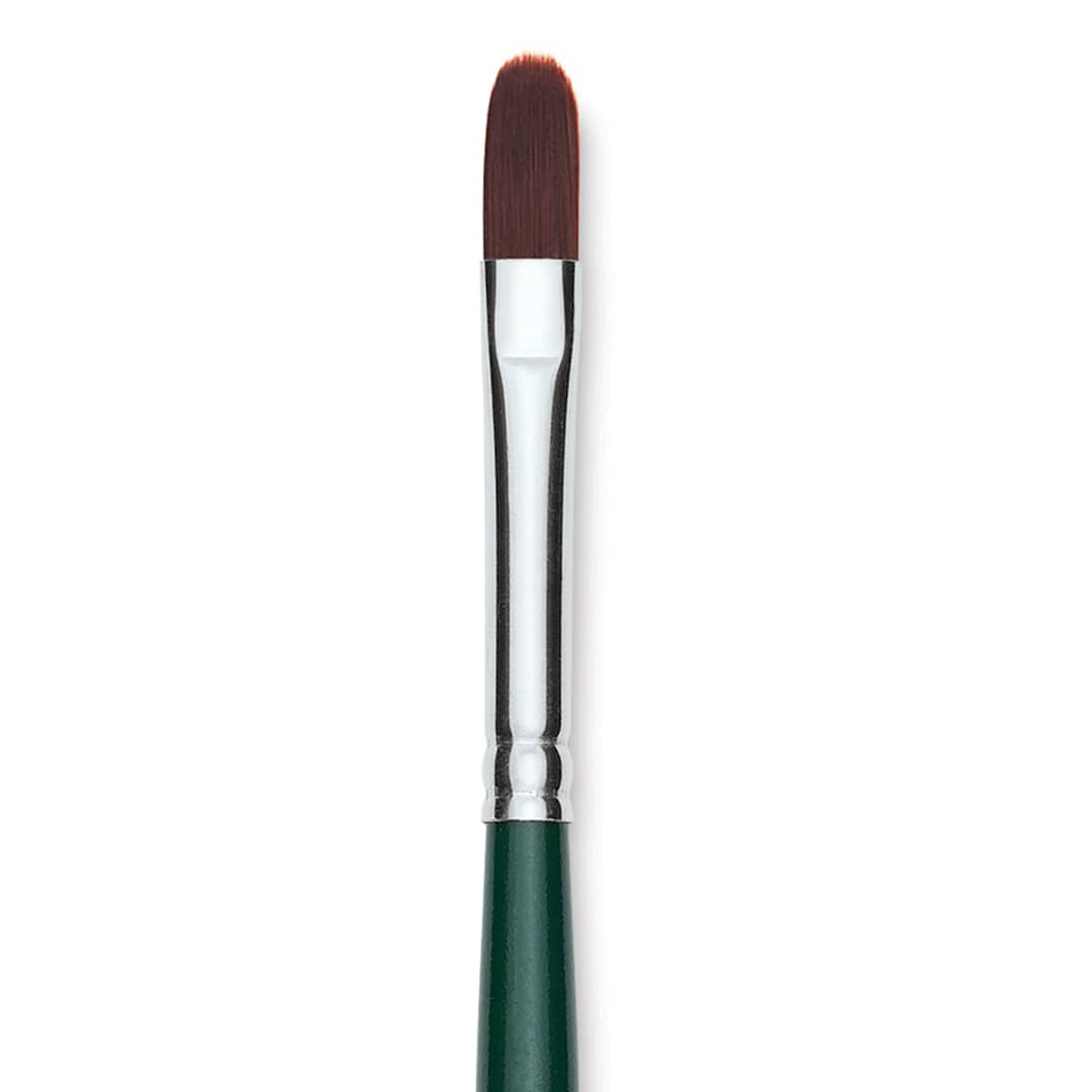 Open in modal - Silver Brush Ruby Satin Synthetic Brush - Filbert, Size 8, Short Handle, close-up