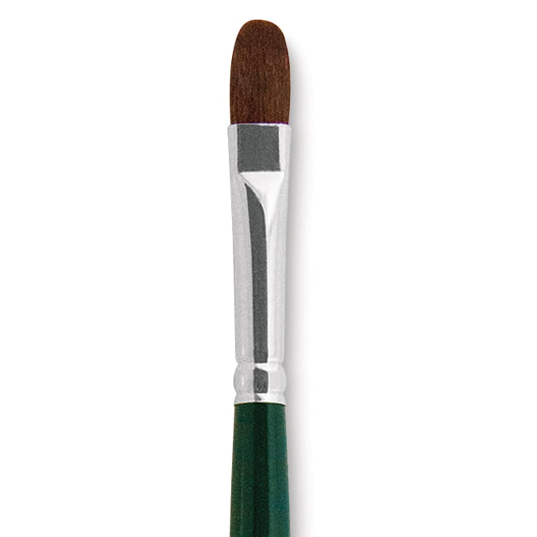 Open in modal - Silver Brush Ruby Satin Synthetic Brush - Filbert, Size 10, Short Handle close-up