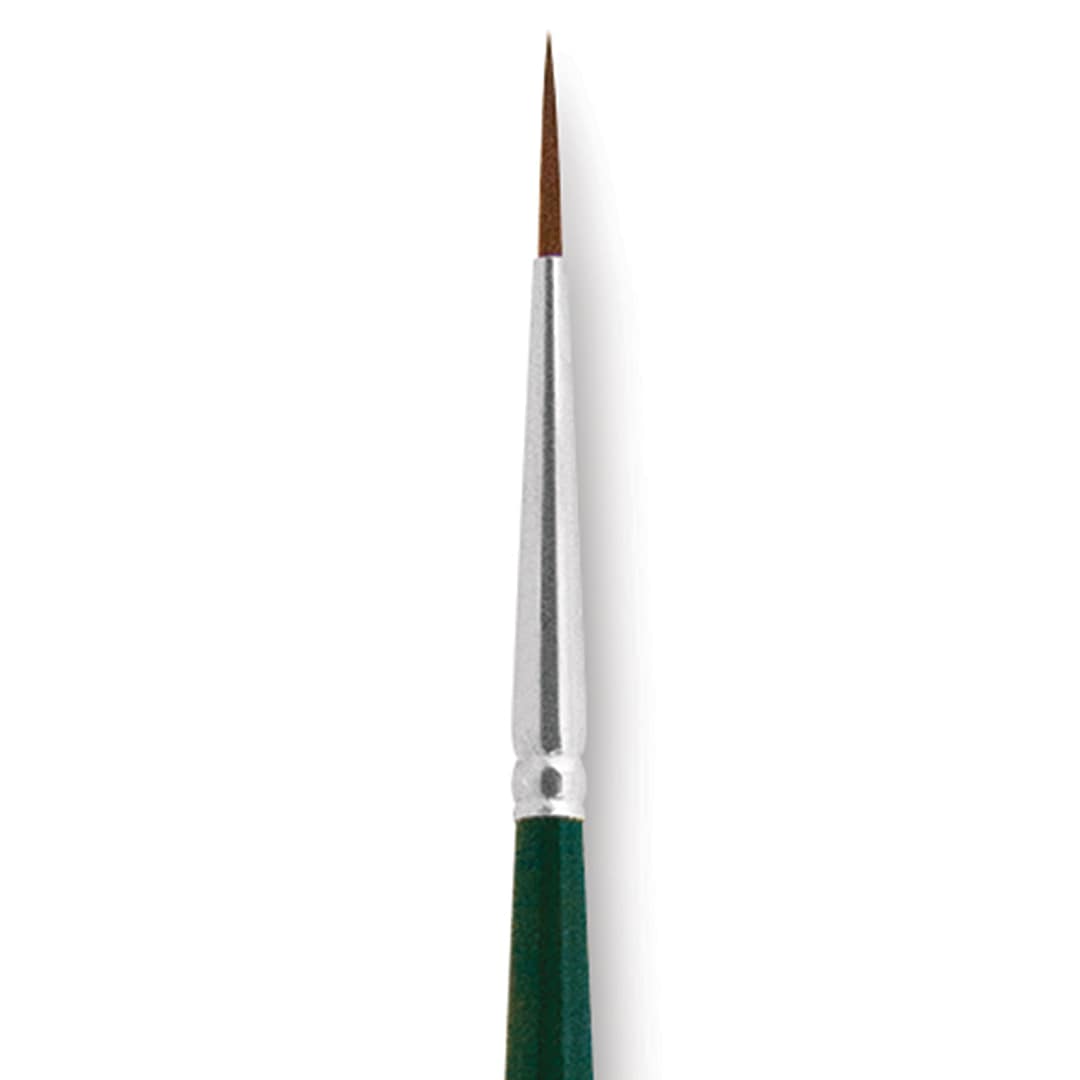 Open in modal - Silver Brush Ruby Satin Synthetic Brush - Monogram Liner, Size 1, Short Handle close-up