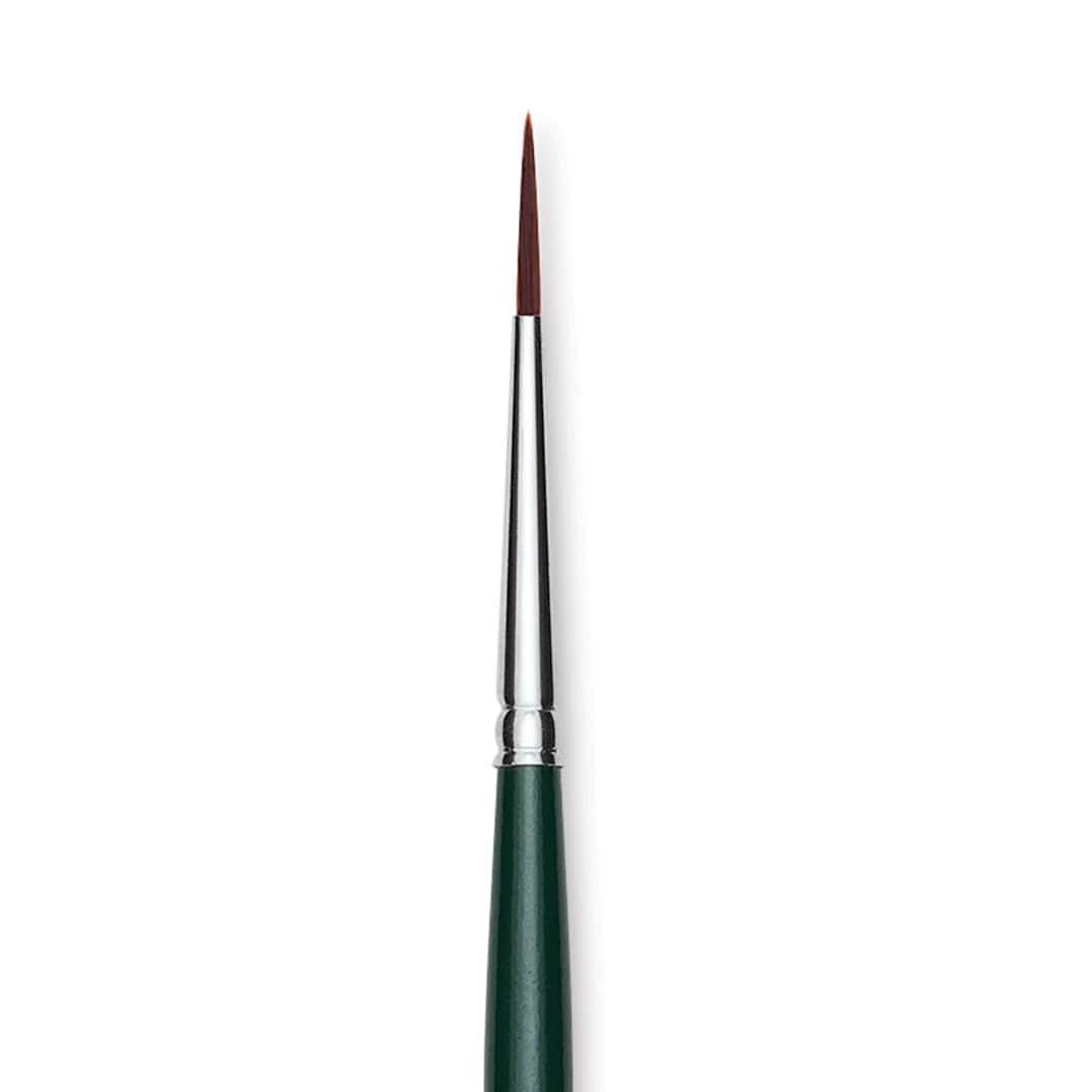 Open in modal - Silver Brush Ruby Satin Synthetic Brush - Monogram Liner, Size 2, Short Handle close-up