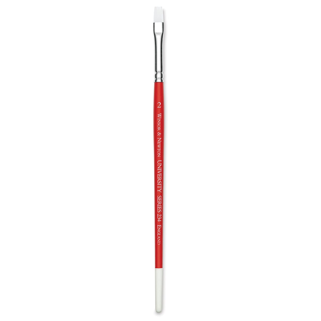 Open in modal - Winsor & Newton University Brush - Flat, Size 2, Short Handle