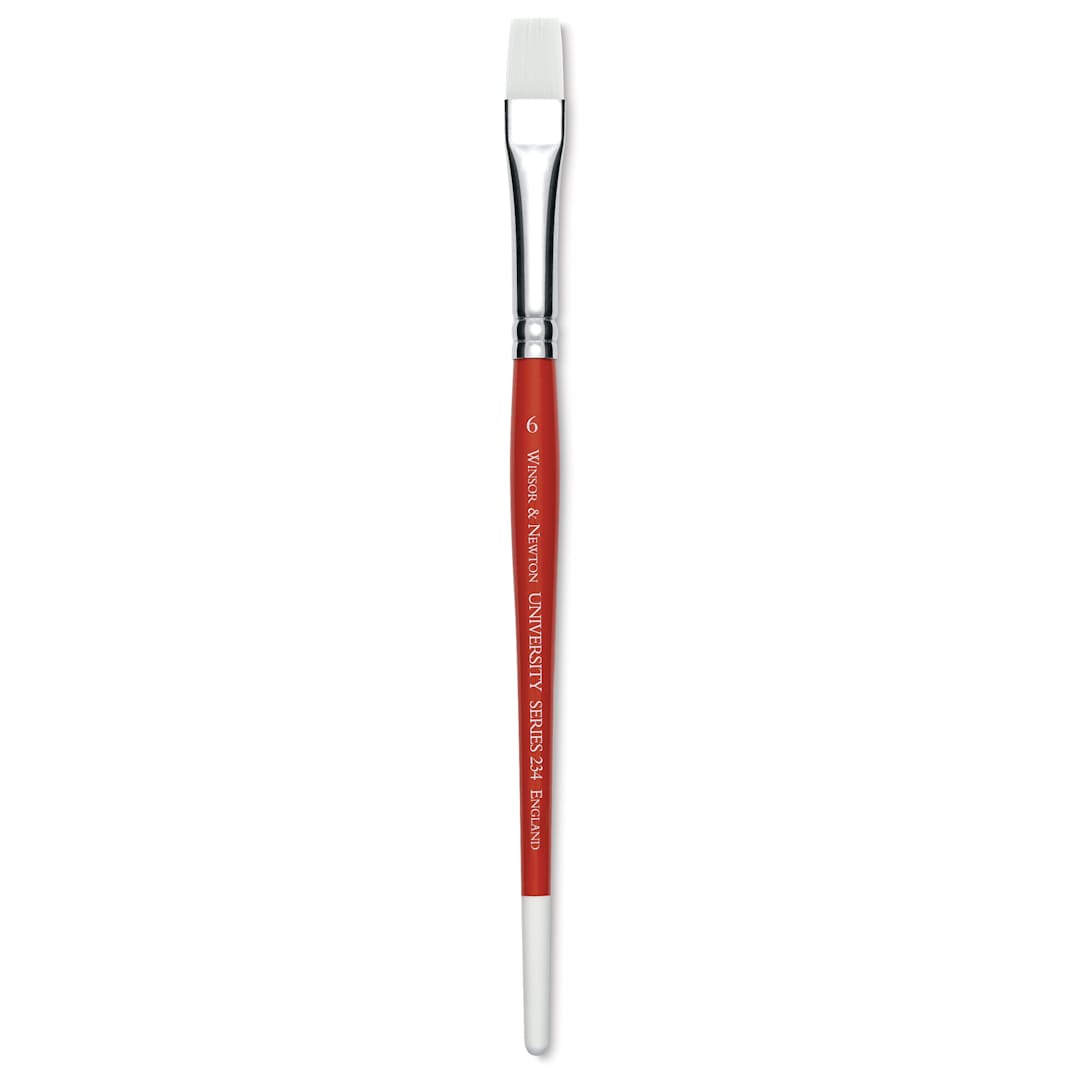 Open in modal - Winsor & Newton University Brush - Flat, Size 6, Short Handle