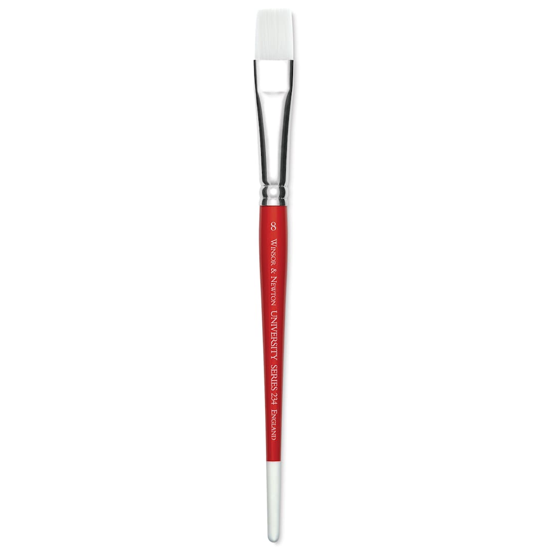 Open in modal - Winsor & Newton University Brush - Flat, Size 8, Short Handle