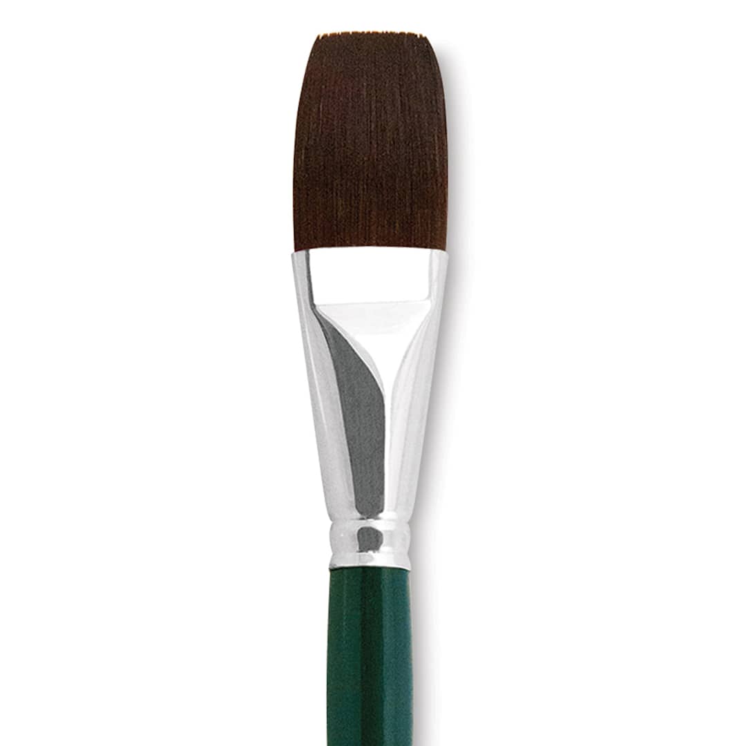 Open in modal - Silver Brush Ruby Satin Synthetic Brush - Stroke, Size 1", Short Handle close-up
