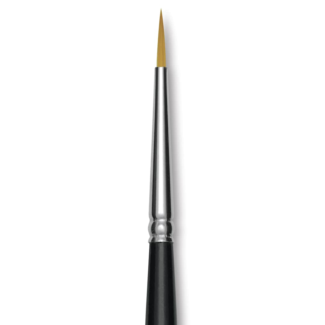 Open in modal - Trekell Synthetic Gold Taklon Brush - Round, Short Handle, Size 1, close-up