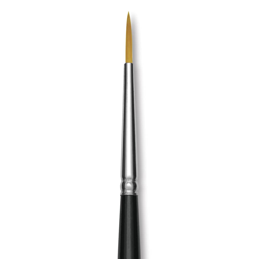 Open in modal - Trekell Synthetic Gold Taklon Brush - Round, Short Handle, Size 2, close-up