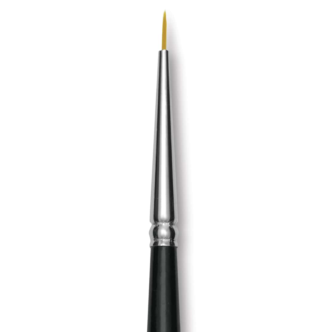 Open in modal - Trekell Synthetic Gold Taklon Brush - Round, Short Handle, Size 20/0, close-up