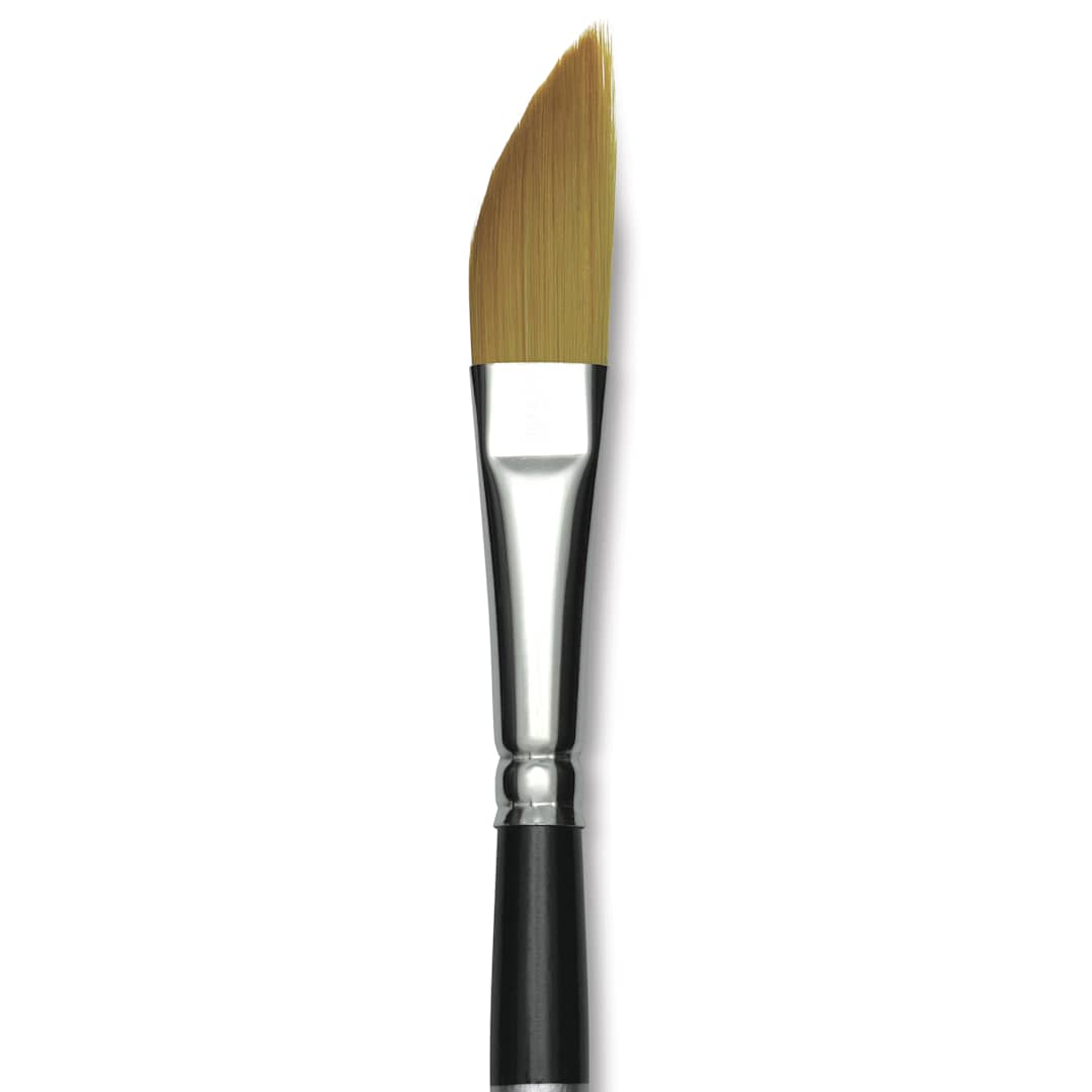 Open in modal - Trekell Synthetic Gold Taklon Brush - Dagger, Short Handle, Size 1/2", close-up