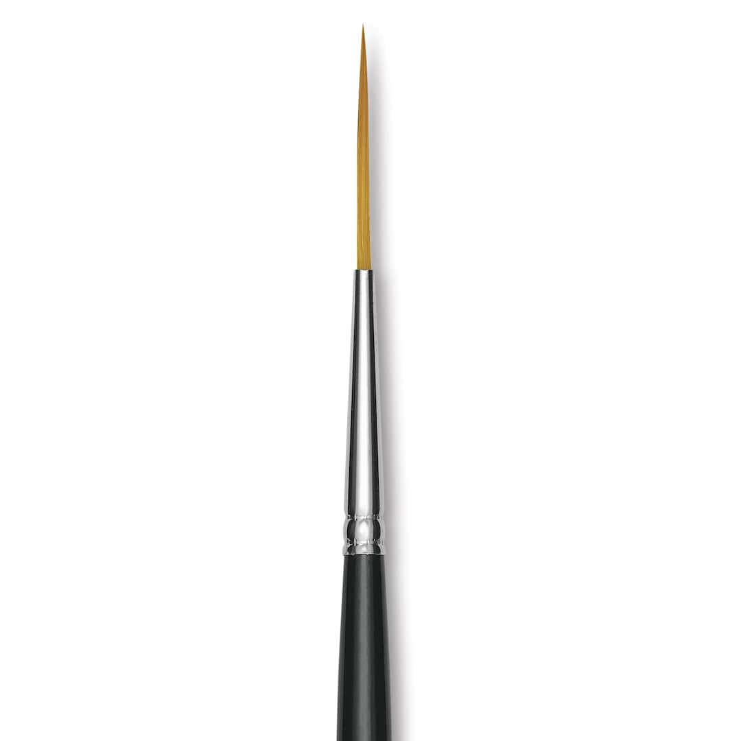 Open in modal - Trekell Synthetic Gold Taklon Brush - Script/Rigger, Short Handle, Size 2, close-up