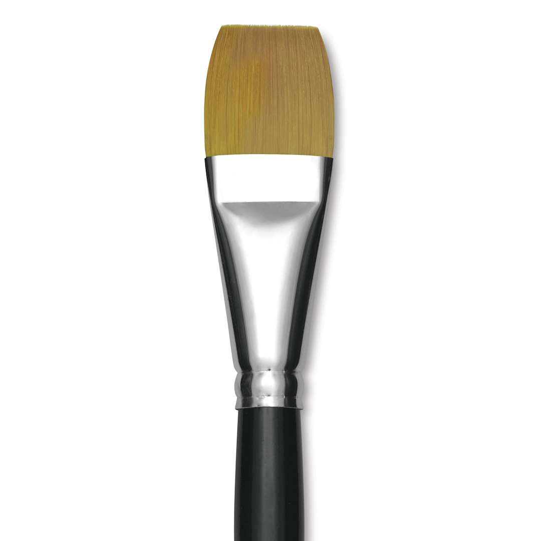 Open in modal - Trekell Synthetic Gold Taklon Brush - Wash, Short Handle, Size 1", close-up