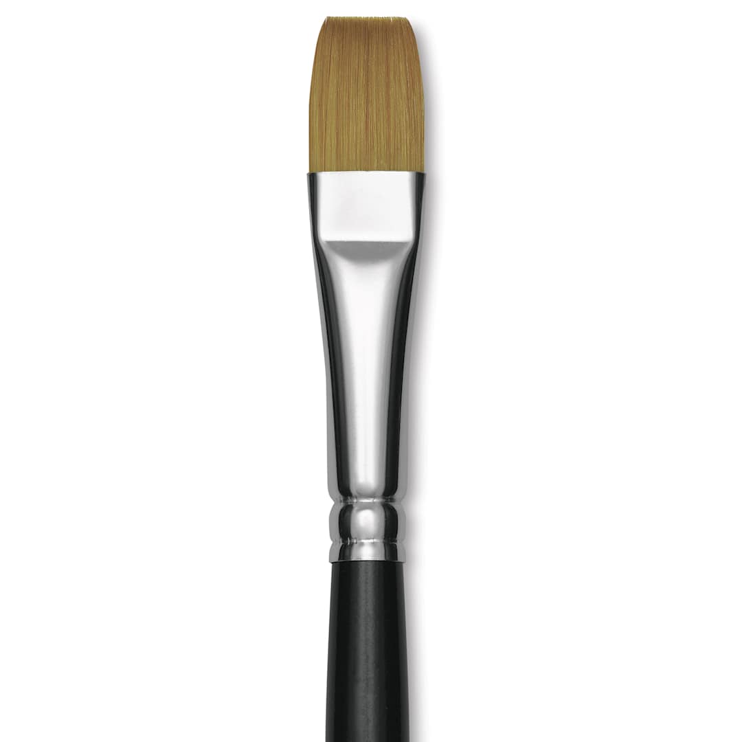 Open in modal - Trekell Synthetic Gold Taklon Brush - Wash, Short Handle, Size 1/2", close-up