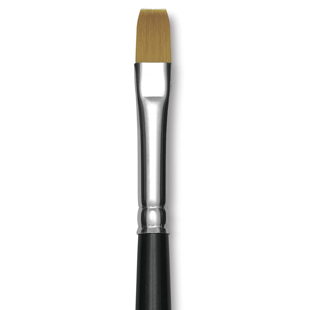 Open in modal - Trekell Synthetic Gold Taklon Brush - Wash, Short Handle, Size 1/4", close-up
