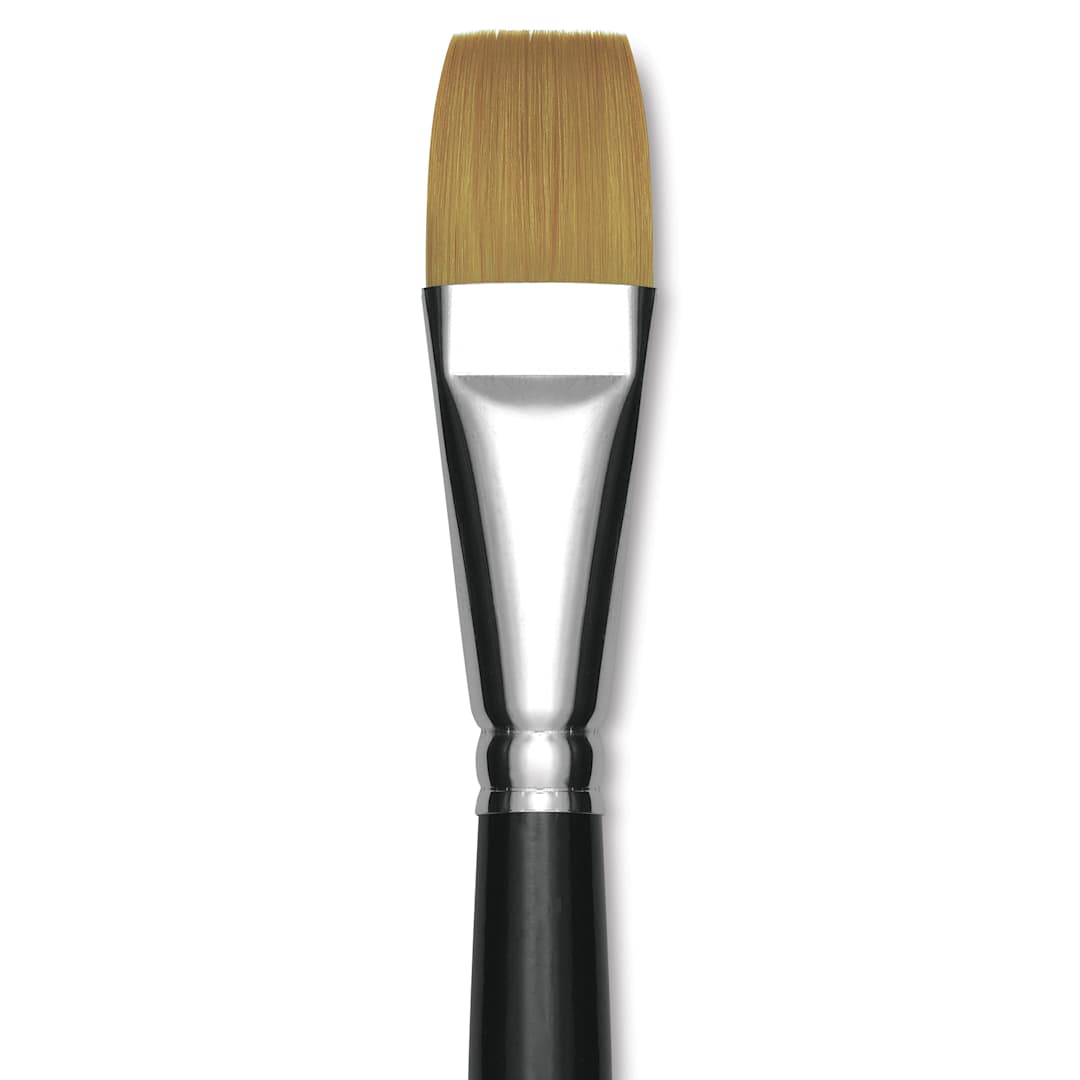 Open in modal - Trekell Synthetic Gold Taklon Brush - Wash, Short Handle, Size 3/4", close-up