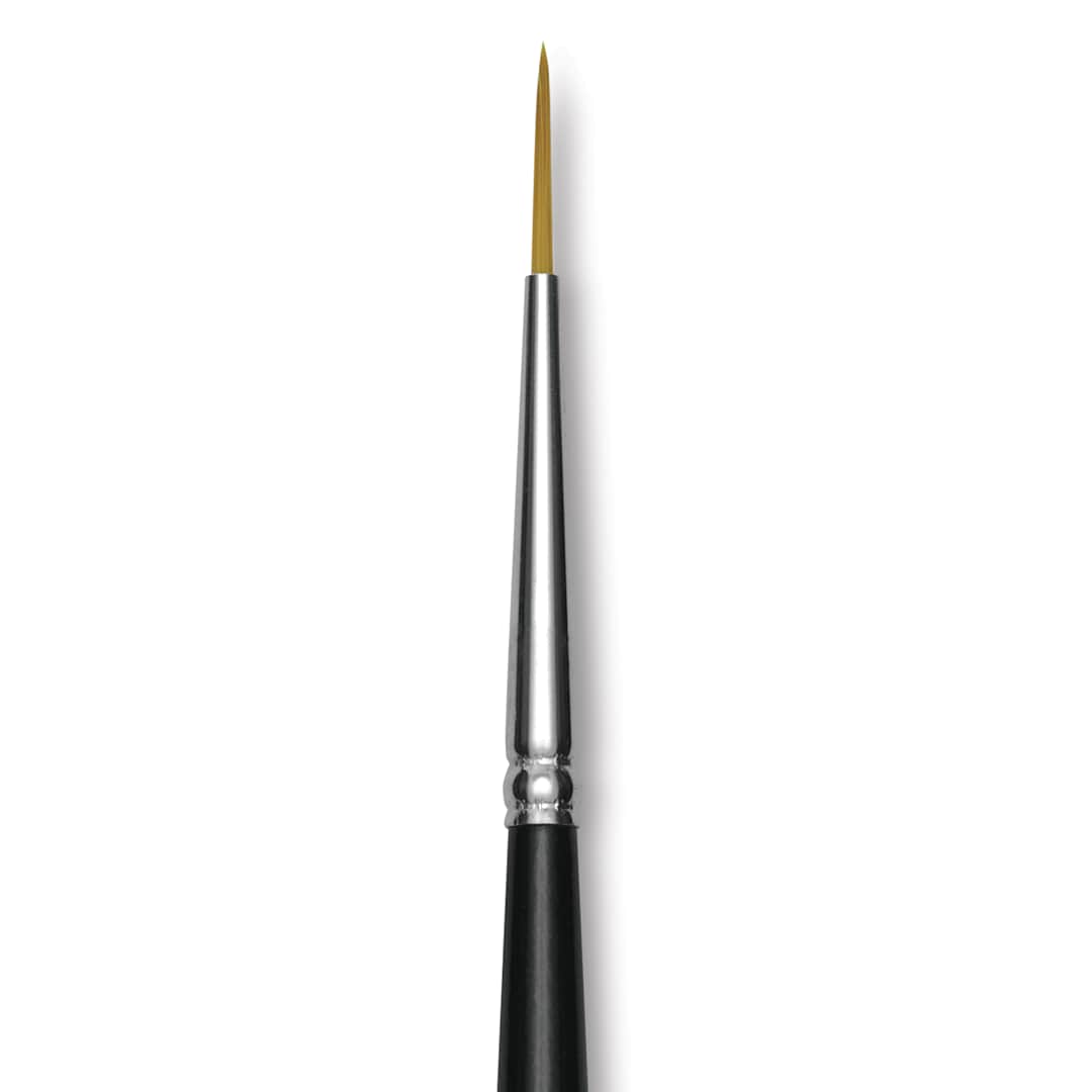 Open in modal - Trekell Synthetic Gold Taklon Brush - Liner, Short Handle, Size 0, close-up