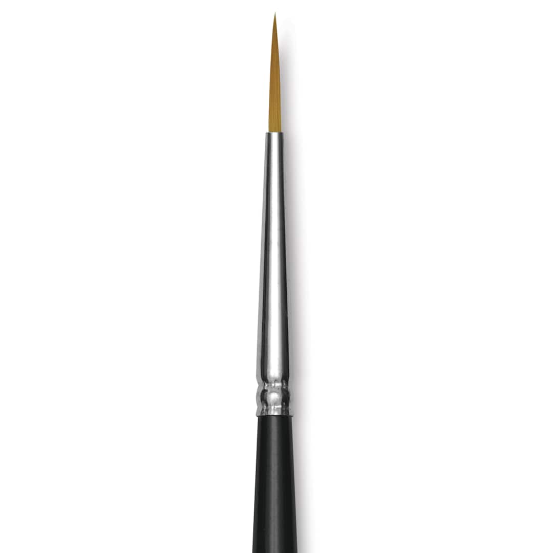 Open in modal - Trekell Synthetic Gold Taklon Brush - Liner, Short Handle, Size 1, close-up