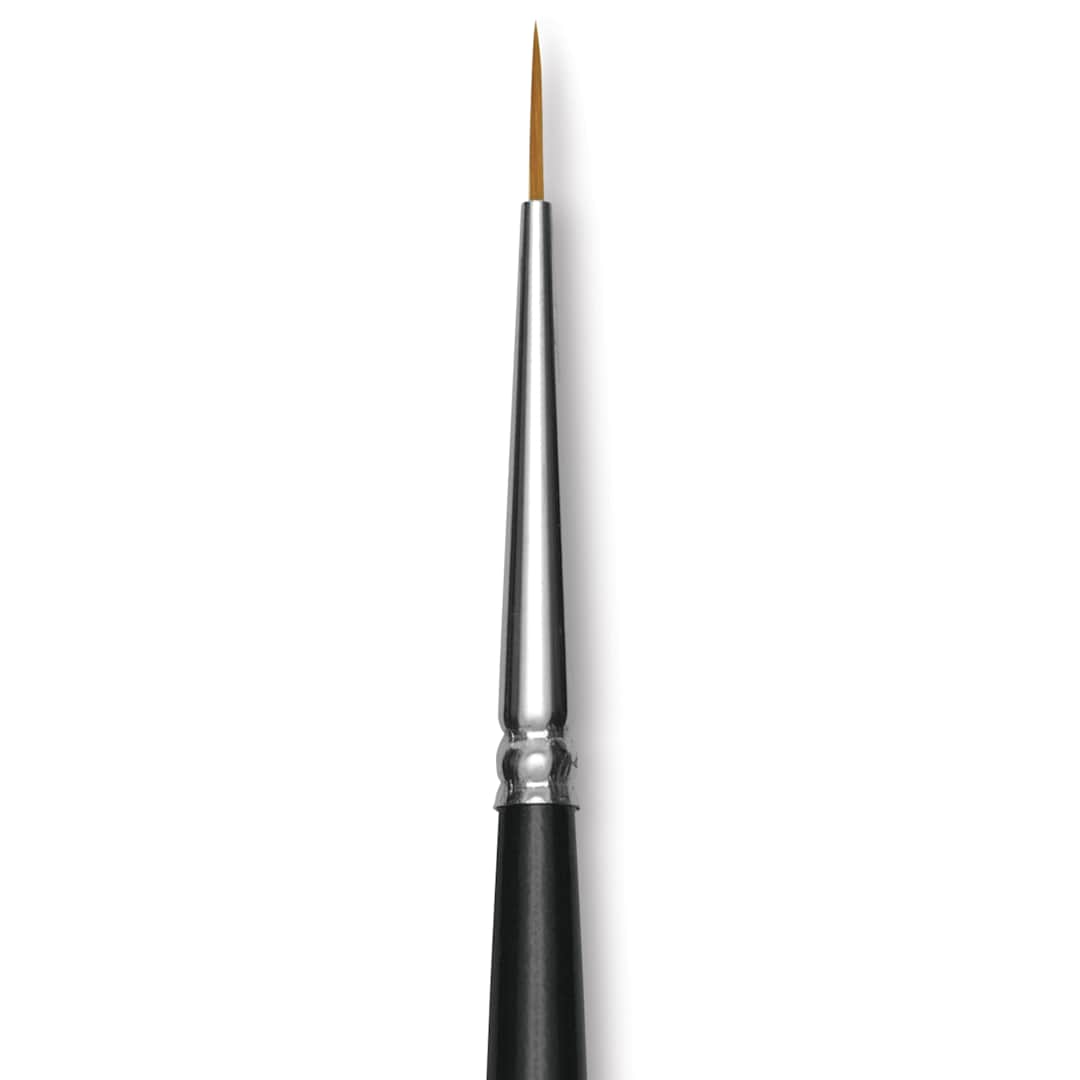 Open in modal - Trekell Synthetic Gold Taklon Brush - Liner, Short Handle, Size 10/0, close-up