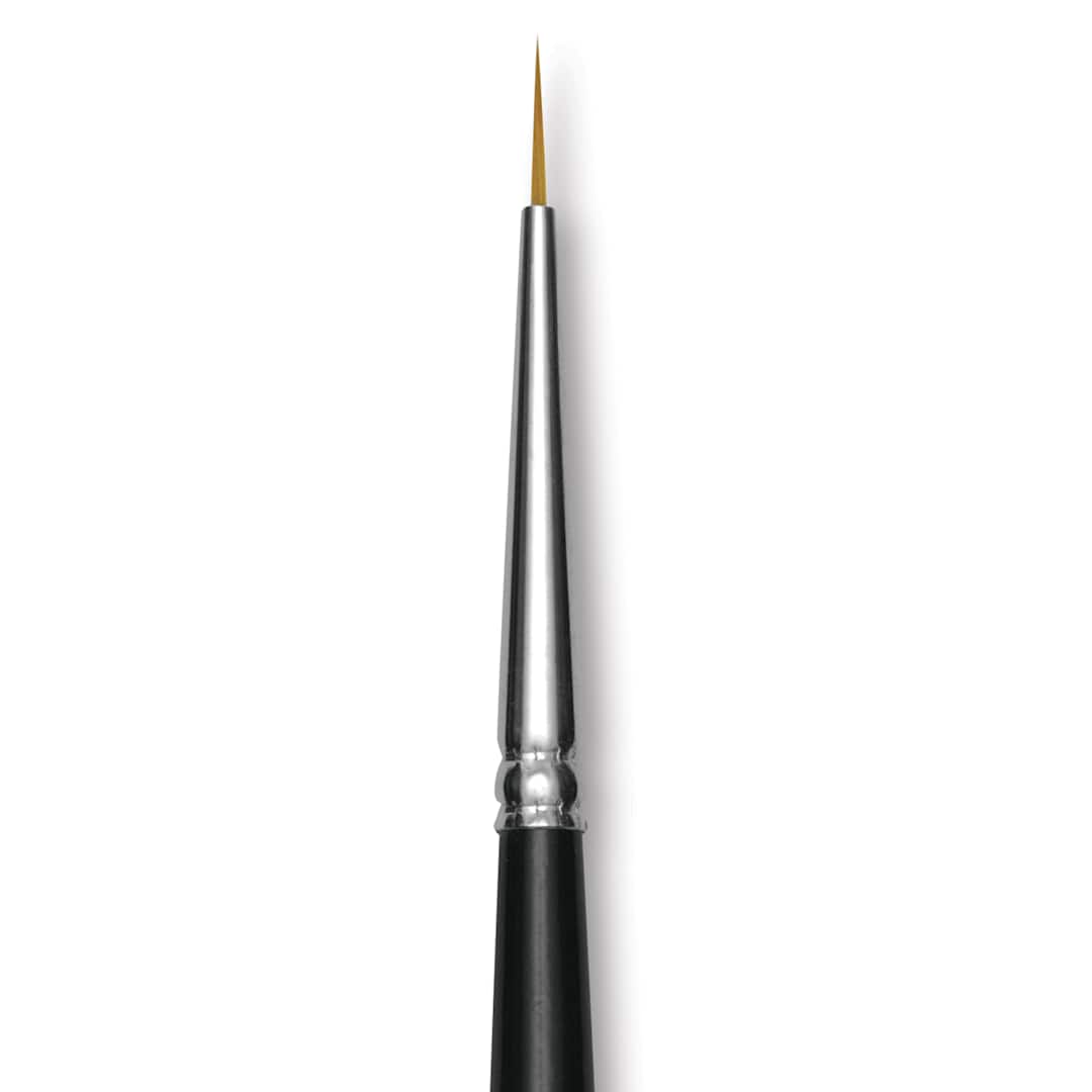 Open in modal - Trekell Synthetic Gold Taklon Brush - Liner, Short Handle, Size 20/0, close-up